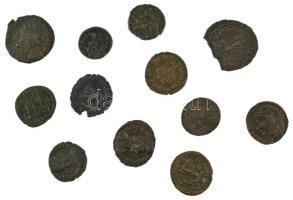 Római Birodalom 12db klf bronz érméből álló tétel, közte Siscia / Gratianus 367-375. AE3 bronz (2,51g) T:XF-F Roman Empire 12pcs of diff bronze coin lot, within Siscia / Gratian 367-375. AE3 bronze "DN GRATIANVS PF AVG / GLORIA RO-MANORVM - gamma SISC" (2,51g) C:XF-F