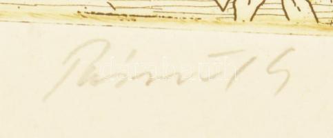 Pásztor Gábor (1933-2012): Budavári Szentháromság-szobor. Rézkarc, papír, jelzett, számozott (15/55)...