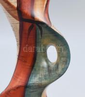 Gilde fafelületeket imitáló kerámia váza, jelzés nélkül, kis kopással, m: 42,5 cm