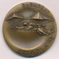Kiss Nagy András (1930-1997) 1967. Budapest Aerofila 67 / Nemzetközi Légiposta Bélyegkiállítás bronz emlékérem (40mm) T:AU