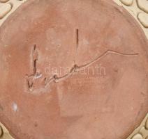 Király Károly: Retro asztaldísz és váza, jelzéssel, hibátlan, d: 13,5 cm, m: 11 cm