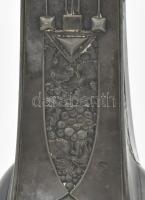 Szecessziós ón váza szőlő motívummal cca 1905 26,5 cm / Art nouveau tin vase