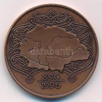 Fritz Mihály (1947-) 1996. "A honfoglalás emlékére I. - MÉE" kétoldalas bronz emlékérem (4...