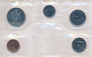 Kanada 1990. 1c - 1$ (5xklf) hiányos forgalmi sor bontott fólia tokban T:UNC Canada 1990. 1 Cent - 1 Dollar (5xdiff) partial coin set in opened foil packaging C:UNC