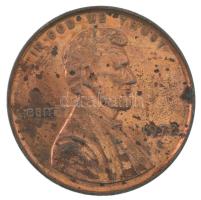 DN Az 1972S-es évjáratú 1 cent érme bronzozott, nagyméretű utánverete (77mm) T:XF kopott bronzozás