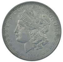 DN Az 1884S-es évjáratú 1 dollár érme nagyméretű utánverete (78mm) T:XF
