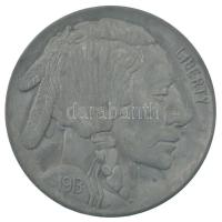 DN Az 1913-as évjáratú 5 centes érme nagyméretű utánverete (78mm) T:XF