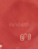 Kerubok mintás szecessziós fajansz falitál, masszába nyomott számozással jelzett, kopással, d: 20 cm