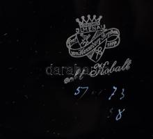 Jlmenau kobalt festésű kínáló. Aranyozott és zománcfestésű mintával. Jelzéssel, kopással, 29,5x21 cm