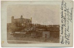 1904 Pozsony, Pressburg, Bratislava; vár és Dunapart / castle and Danube riverisde. photo (EM)