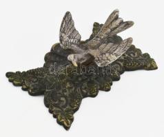Bronz levélnehezék, sas figurával, 11,5x8,5x4 cm