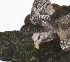 Bronz levélnehezék, sas figurával, 11,5x8,5x4 cm