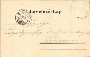 1904 Pöstyén, Piestany; Gyógyház és lawn tennis tér, tenisz pálya. Gipsz H. / spa sanatorium, tennis...