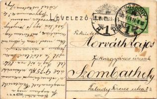 1909 Pozsony, Pressburg, Bratislava; Kórház utca, villamos, Duschinsky G. üzlete / Spitalgasse / str...