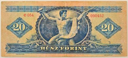 1947. 20Ft "C 054 090452" T:F,VG / Hungary 1947. 20Ft "C 054 090452" C:F,VG Adam...
