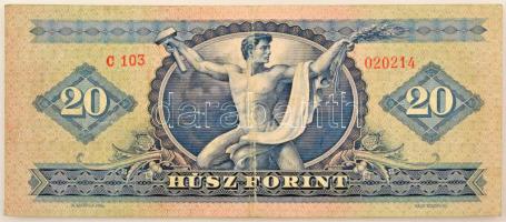 1960. 20Ft "C 103 020214" T:F / Hungary 1960. 20Ft "C 103 020214" C:F Adamo F12,...