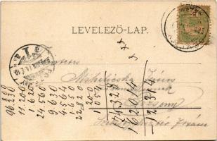 1905 Dévény, Theben a. d. Donau, Devín (Pozsony, Bratislava); Árpád szobor / monument. Art Nouveau