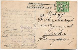 1911 Menyháza, Monyásza, Moneasa; Római katolikus templom és paplak / Roman Catholic church and pari...