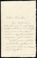 Concha Győző (1846-1933) jogtudós, egyetemi tanár autográf levele 2 p.