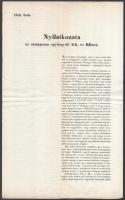 1848 Nyilatkozat az országosan egybegyűlt KK. és RRnek a Batthyány Lajos vezetésével felállítandó független magyar minisztériumról