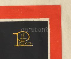 Blanka fehér vászon cipőtisztító itt kapható - reklámgrafika Petten jelzéssel, javított, kartonra ra...