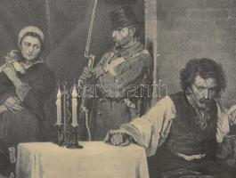 Munkácsy Mihály (1844-1900) festménye után, kőre rajzolta Kollarcz Ferenc (1825-1894): Siralomház. L...