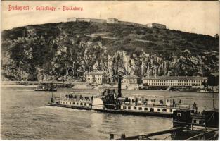 Budapest XI. Gellérthegy, Citadella, Rudas fürdő, HATTYÚ gőzös, gőzhajó (fl)