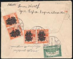 1920 Ajánlott levél 5 db bélyeggel / Registered cover "EGER"