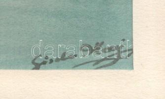 Olvashatatlan jelzéssel: Velencei gondola. Akvarell, papír, paszpartuban. 27x21,5 cm