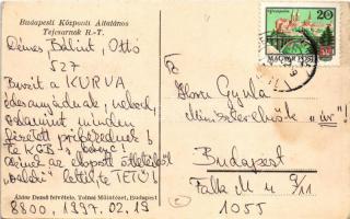 Budapest V. Erzsébet téri kioszk, oldal terasz. Budapesti Központi Általános Tejcsarnok R.T. Horn Gy...