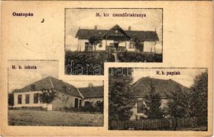 1919 Osztopán, Római katolikus iskola és a paplak, M. kir. csendőr laktanya (EK)