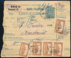 1923 Csomagszállító 23 x 100K bérmentesítéssel / Parcel card with 23 x 100K franking