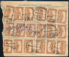 1923 Csomagszállító 23 x 100K bérmentesítéssel / Parcel card with 23 x 100K franking