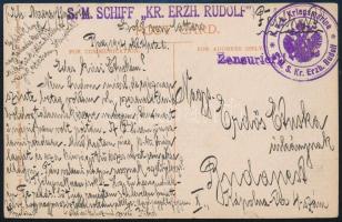 1914 Tábori posta képeslap / Field postcard "S.M.S. Kr. Erzh. Rudolf"