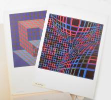 1994 Vasarely, Victor (1908-1997): Hatlapos teljes mappa (teljes a borítóval együtt). Bp., é.n., Vas...