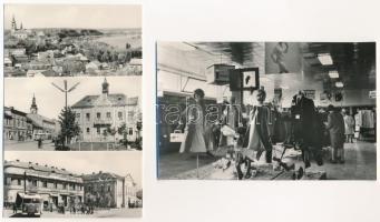 Dunaföldvár - 4 db MODERN város képeslap: Tanácsház, Áruház, Népbolt (Képzőművészeti Alap Kiadóválla...