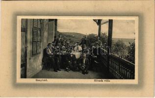Bonyhád, Eibach villa, borozó társaság a teraszon. W.L. Bp. 5032. Hoffer József kiadása 1910/13