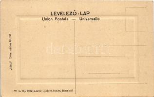 Bonyhád, Eibach villa, borozó társaság a teraszon. W.L. Bp. 5032. Hoffer József kiadása 1910/13