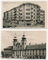 Győr - 6 db MODERN város képeslap: Állami áruház, Kórház, Kamara színház, látkép, Vagon-gyári bérház...