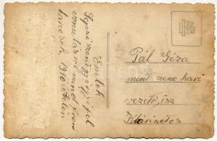 1940 Sepsiszentgyörgy, Sfantu Gheorghe; bevonulás a Bölön községi frontharcosokkal / entry of the Hu...