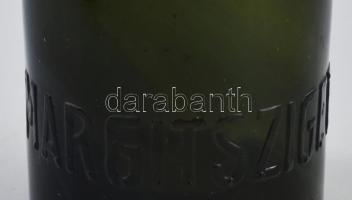 Margitsziget antik zöld üveg, kis kopással, m: 32,5 cm