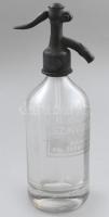 1937 Kisszakasz Szikvizüzem Budapest szódásüveg, fejazonos, kopással, m: 27,5 cm