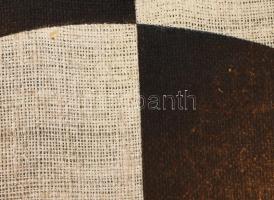 HE jelzéssel: Geometrikus textil kép, keretezve, jó állapotban, 75x75 cm