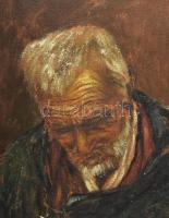 Olvashatatlan jelzéssel (jobbra lent): Zenélő páros. Olaj, karton. Dekoratív fakeretben. 41,5×53,5 c...