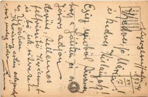 Nyergesújfalu, utca részlet, Római katolikus templom, Községháza, Általános iskola, Hősök emlékműve ...