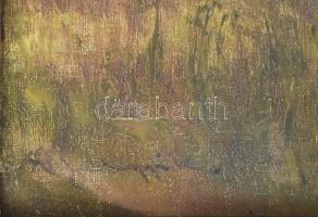 Sashegyi Kálmán, Vodicai (1886-1940): Erdő. Olaj, vászon, kartonon, jelzett. Dekoratív, üvegezett, s...