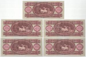 1962. 100Ft (5x) sorszámkövetők "B 626 130473 - B 626 130477" T:UNC
Adamo F31