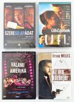 4 db film DVD: Szeresd Apádat (2002 Családi dráma), Ütközések (2004 Filmdráma/Krimi), Valami Amerika (2002 Romantikus vígjáték), Az óra körbejár (1946 Noir/Thriller)