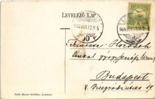 1906 Losonc, Lucenec; Kossuth Lajos utca, Lichtenstern Emil üzlete, Városi szálló. Redlinger Ignác k...