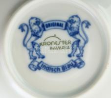 Bavaria, indiai kék-fehér, 3 részes reggeliző, jelzett, hibátlan, d: 17 cm